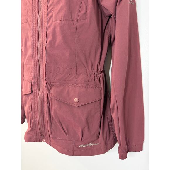 Eddie Bauer Atlas 2.0 TRAVEX Long Lightweight Vented Hooded Jacket Burgundy S - Picture 4 of 13